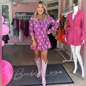 Star Sequin Blazer dress from BuddyLove. Size large